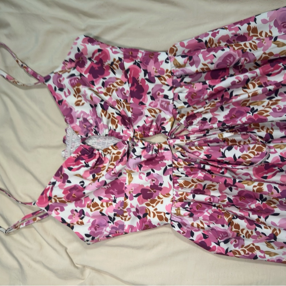 Source Unknown Pink Floral Maxi Dress